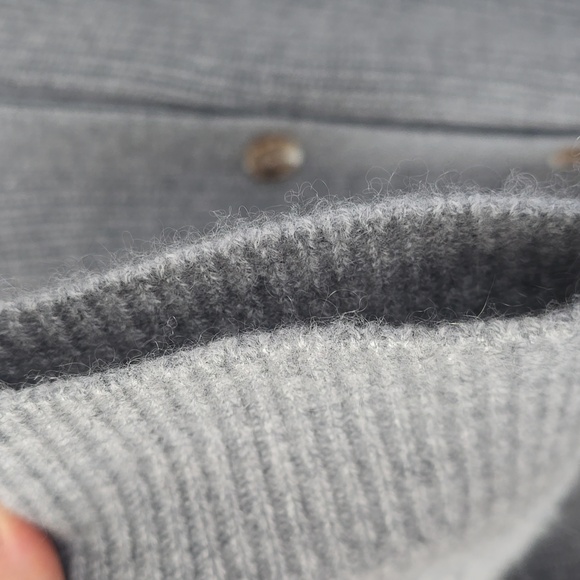 Quince Mongolian Cashmere Oversized Boyfriend Cardigan Sweater Size M Grey - Picture 6 of 10